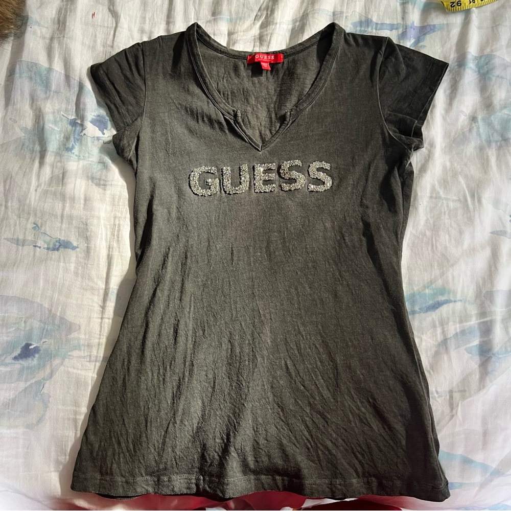 gray sparkly Guess t shirt